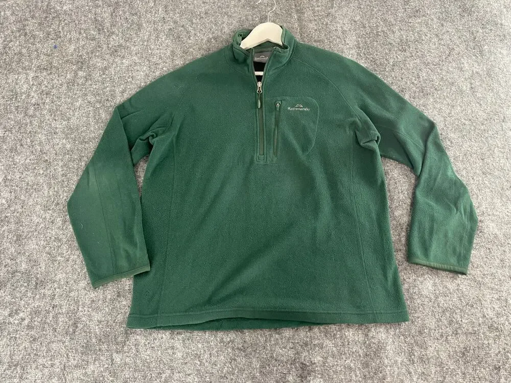 Kathmandu Sweater Mens Medium Quarter Zip Fleece Jacket Green Pullover N197
